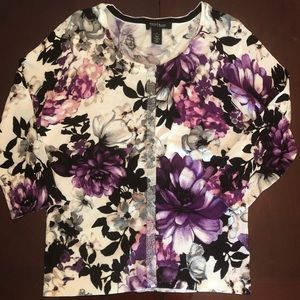 White House | Black Market Floral Cardigan